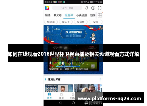 如何在线观看2018世界杯卫视直播及相关频道观看方式详解